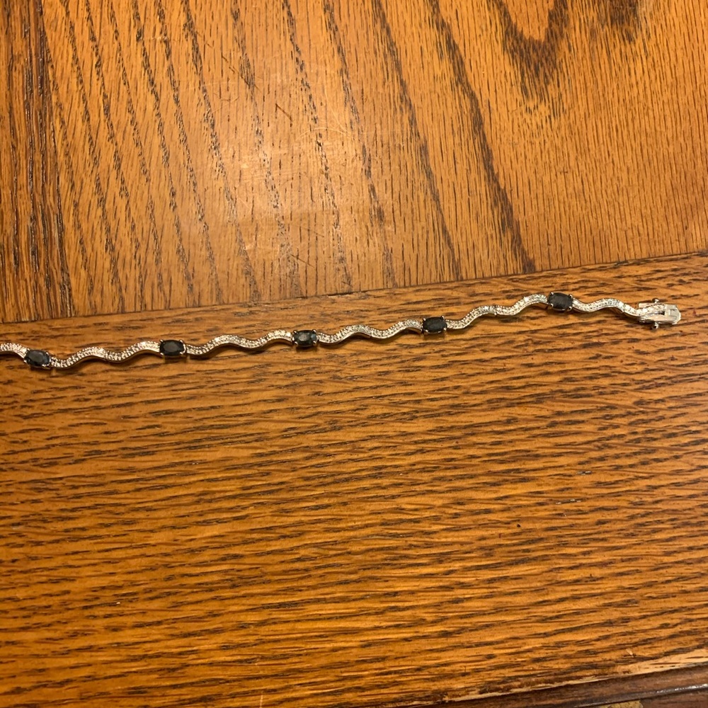 Silver sapphire bracelet